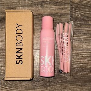 SKN BODY Pink Hair Identifier Spray and Facial Razors Set